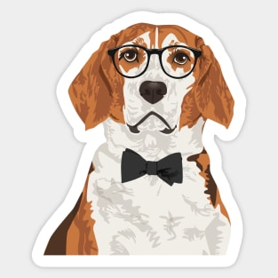 Hipster Beagle Dog for Beagle Dog Parents Sticker